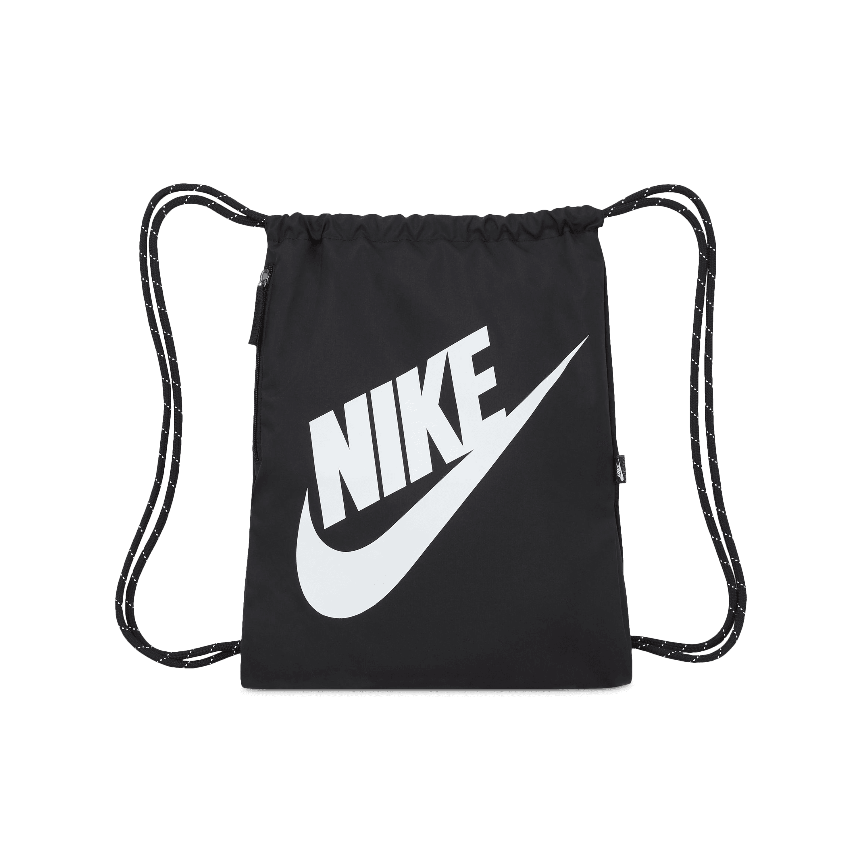 Schwarzer Nike-Turnbeutel mit Logo und Zugkordeln