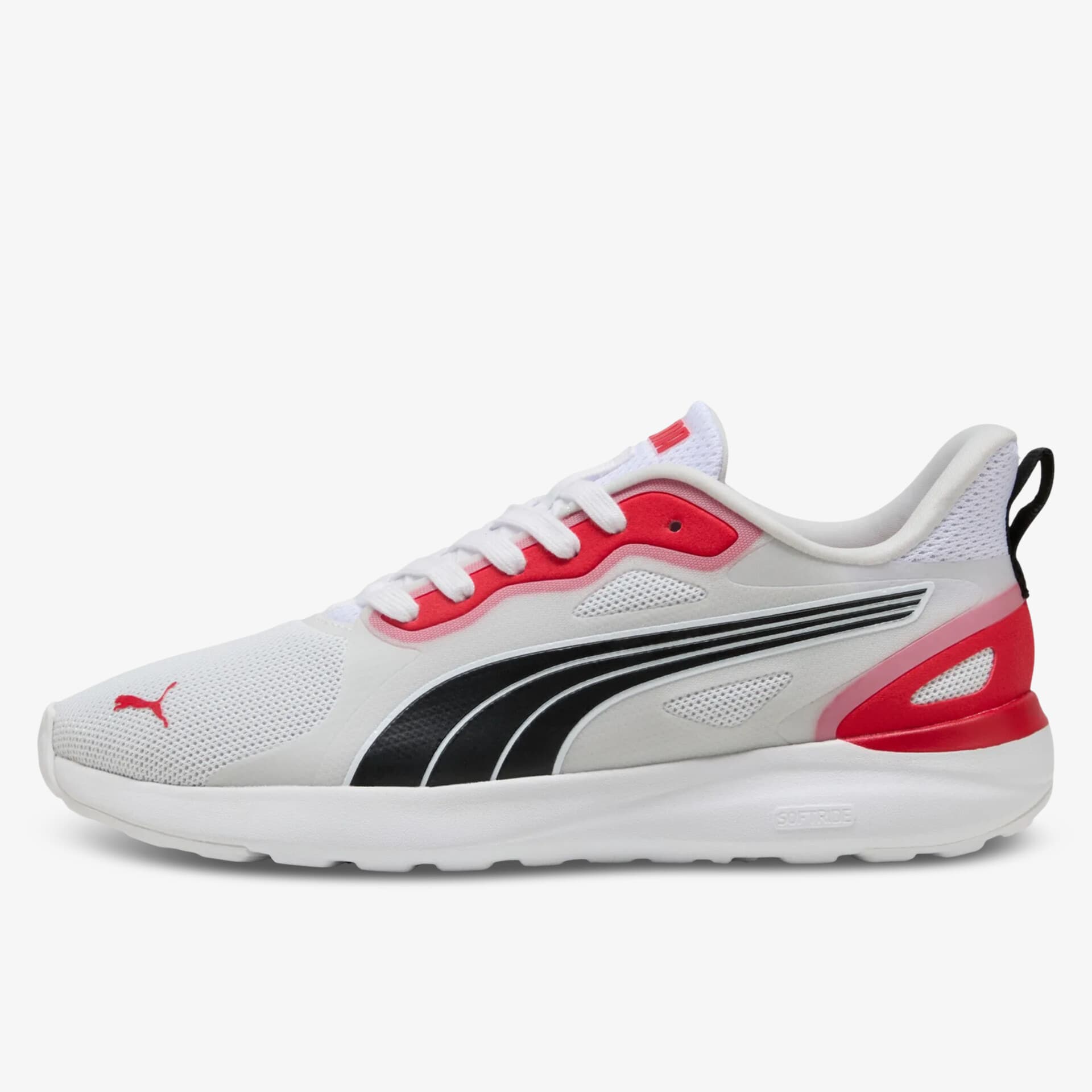 leichter Sportschuh mit atmungsaktivem Mesh, gepolsterter Sohle und rutschfester Laufsohle in klarer Seitenansicht