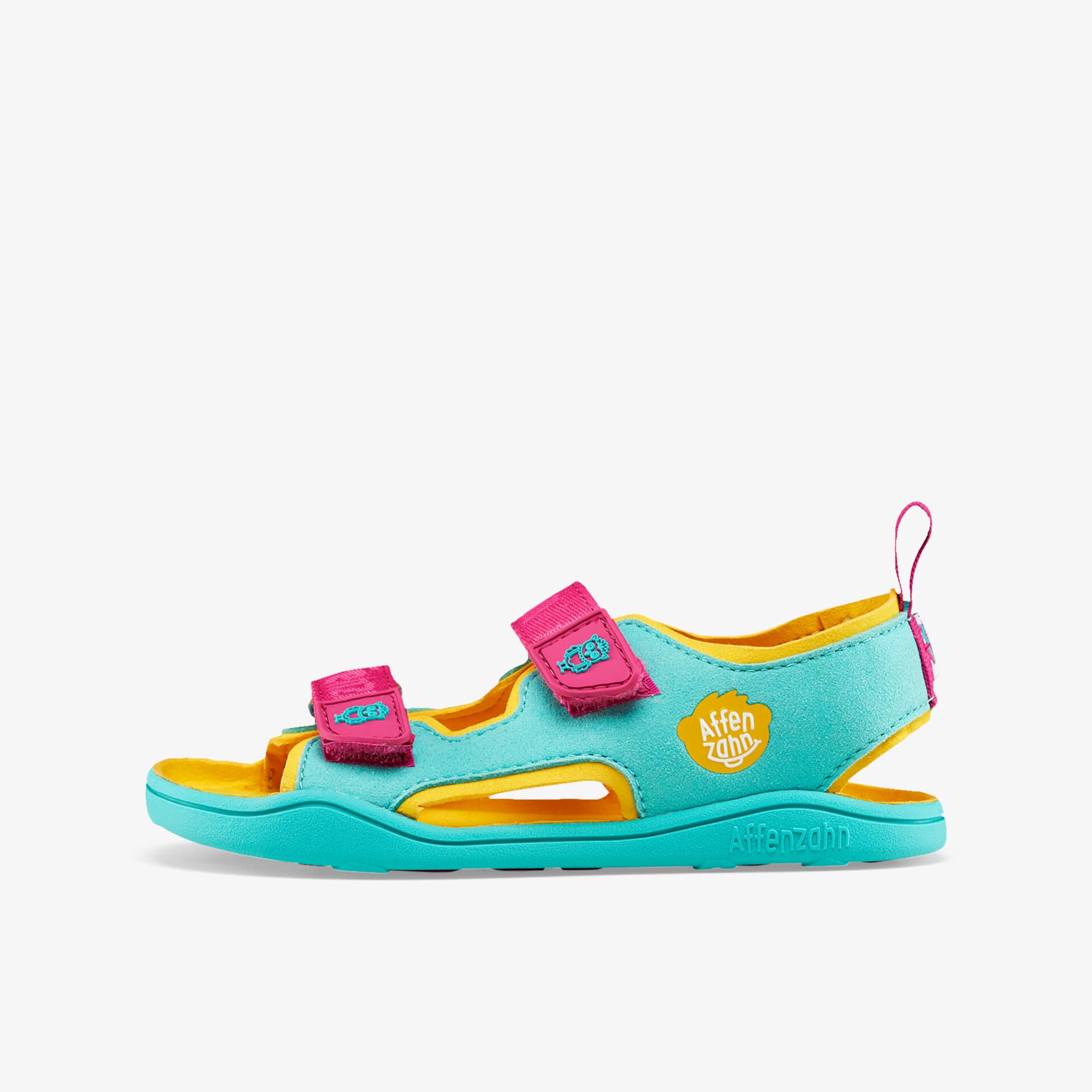 Leichte bunte Sandale mit verstellbaren Klettverschlüssen und rutschfester Sohle für bequemen Tragekomfort