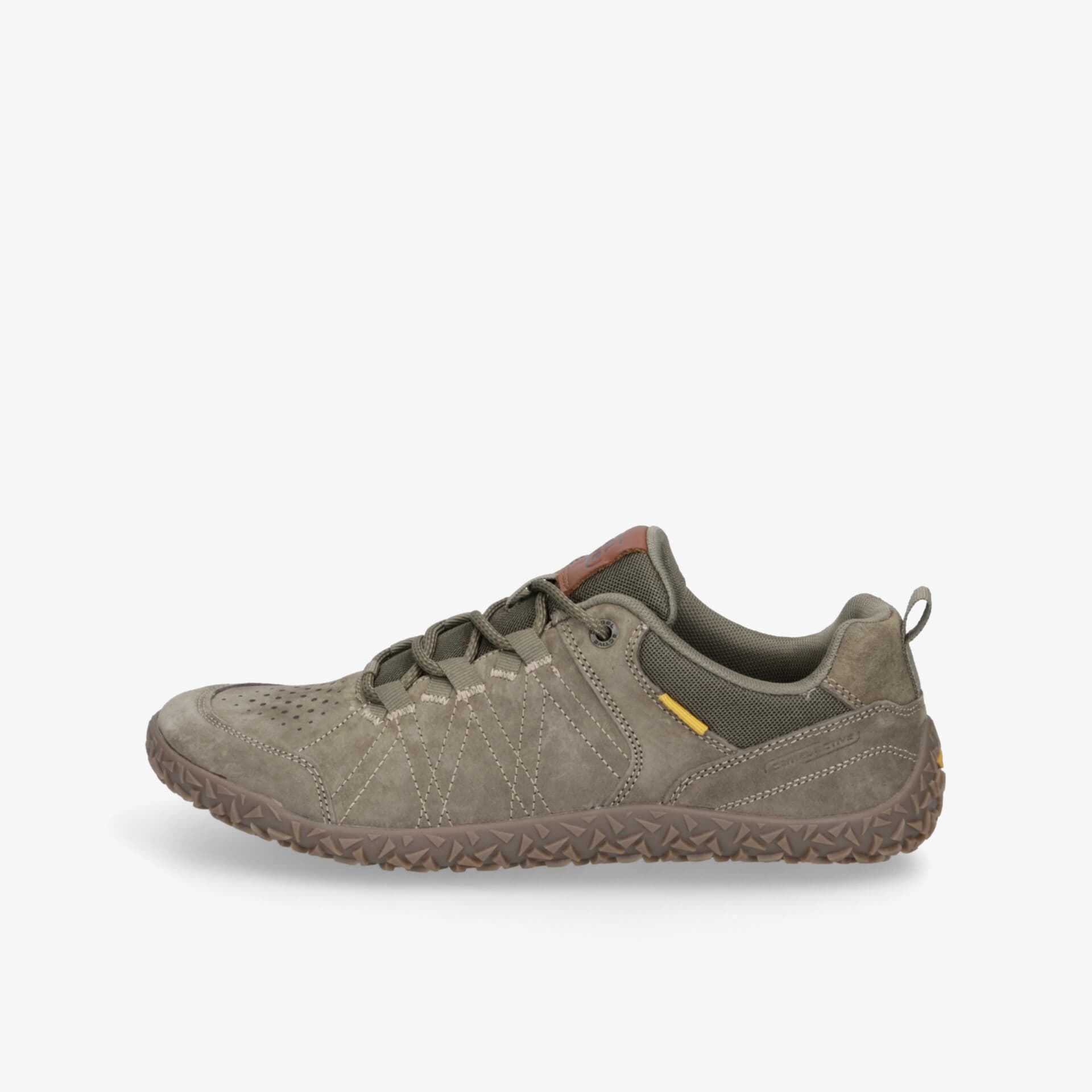 Leichter, atmungsaktiver und flexibler Schuh mit rutschfester Sohle und gepolstertem Einstieg in Grün seitlich